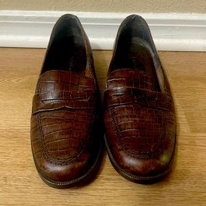 Bandolino Brown Leather Crocodile Loafers